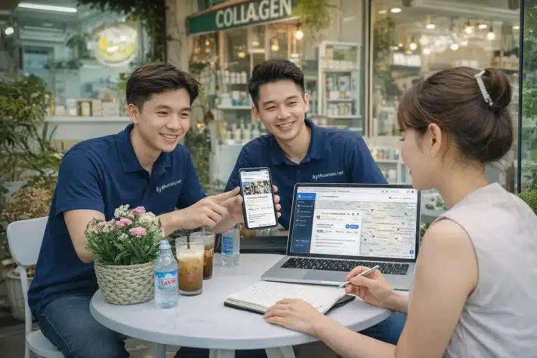 Local SEO kết nối Google Business Profile, Google Maps, website và đánh giá khách hàng