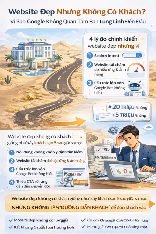 Tại sao website đẹp m&agrave; kh&ocirc;ng c&oacute; kh&aacute;ch?