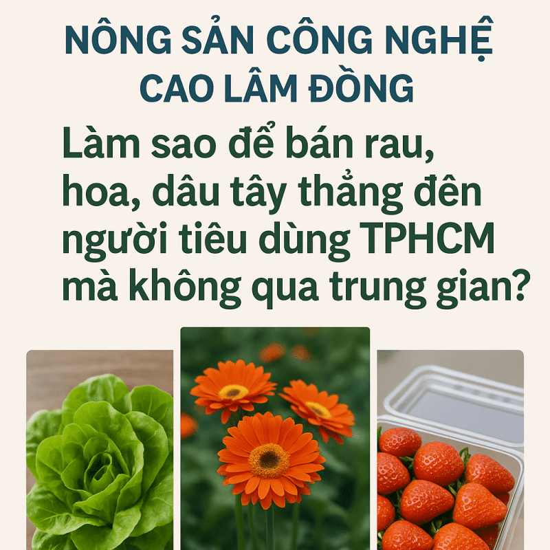 Nông sản Lâm Đồng: Làm sao để bán rau, hoa, dâu tây thẳng đến người tiêu dùng TPHCM