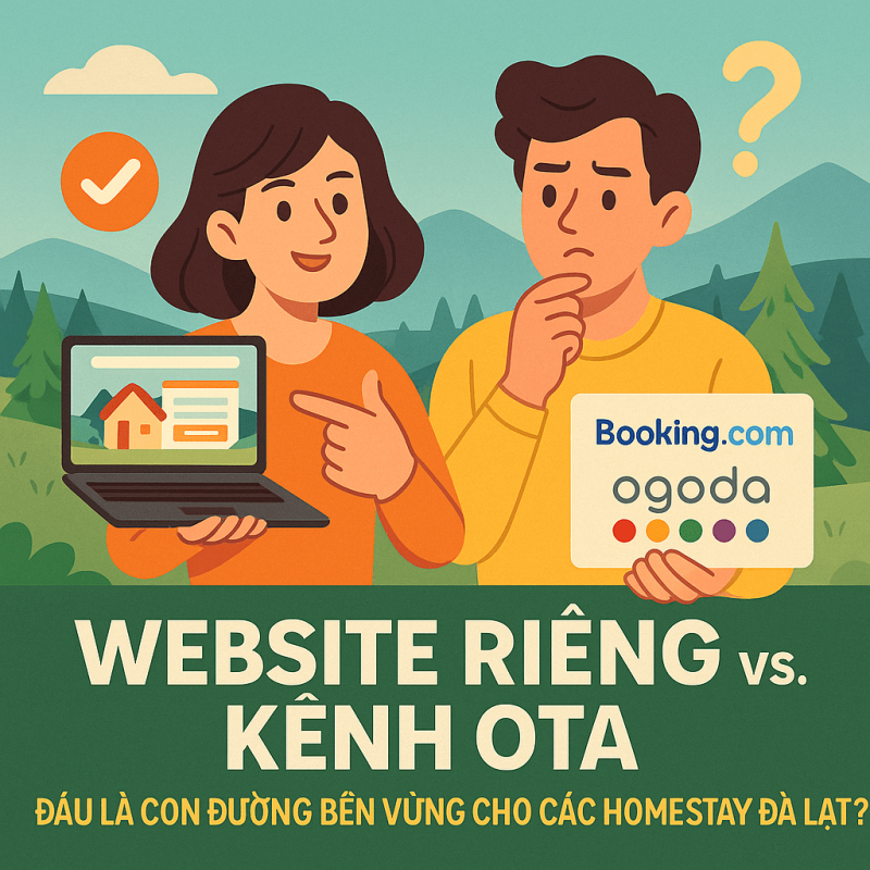 Website Riêng vs. Kênh OTA (Booking, Agoda): Đâu Là Con Đường Bền Vững Cho Các Homestay Đà Lạt?
