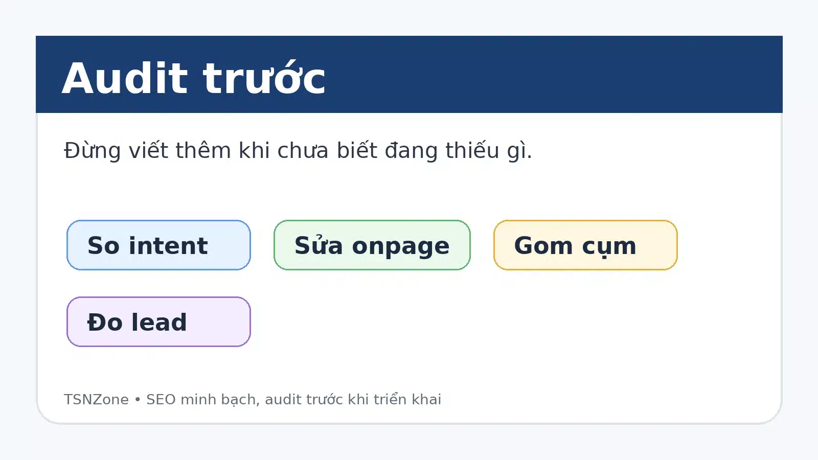 Checklist audit content trước khi tăng số lượng bài SEO