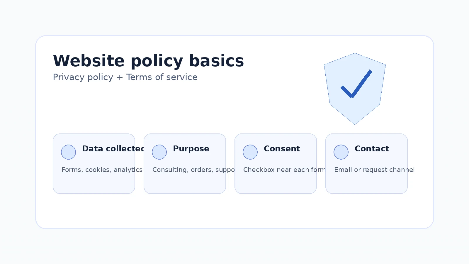 Chính sách bảo mật và điều khoản dịch vụ giúp website minh bạch hơn