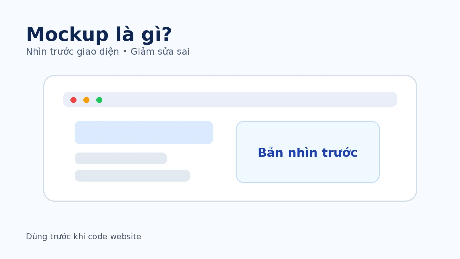 Mockup website thể hiện bố cục, màu sắc, typography và component