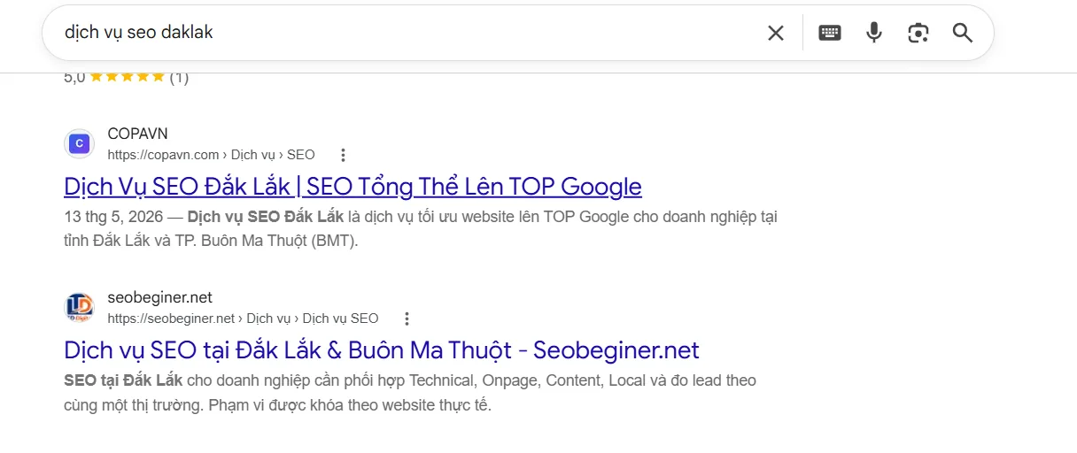 dịch vụ seo daklak seobeginer